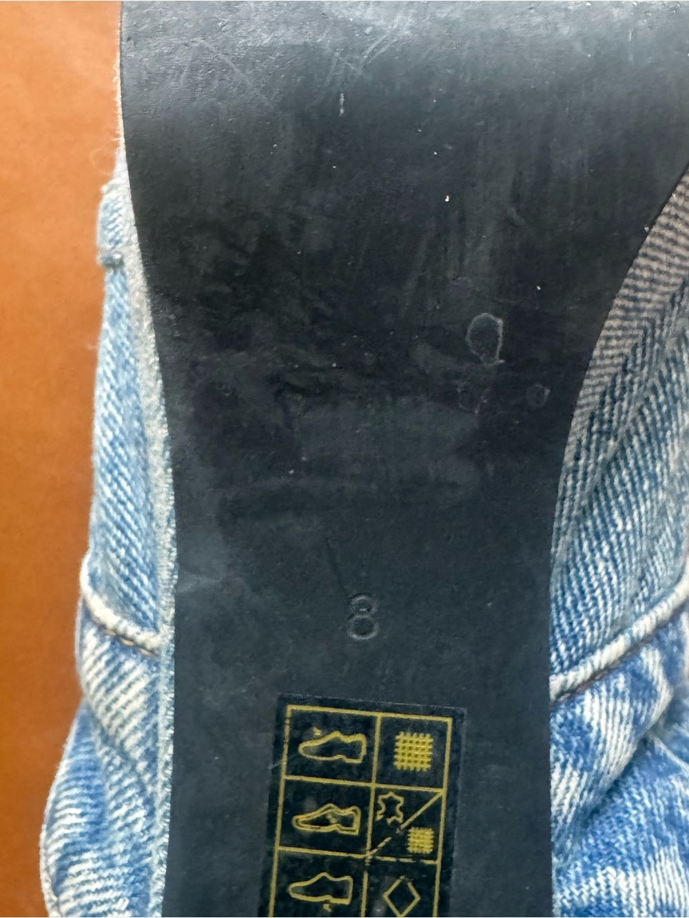 Jeffrey Campbell Magda Denim Platform Mule Heels Size 8 - Picture 8 of 8